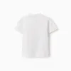 Spidey print cotton T-shirt for babies and boys, white