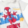Spidey print cotton T-shirt for babies and boys, white