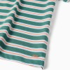 Striped cotton T-shirt for boys, green/orange/blue/white