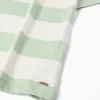Striped cotton T-shirt for boys, white/green/blue