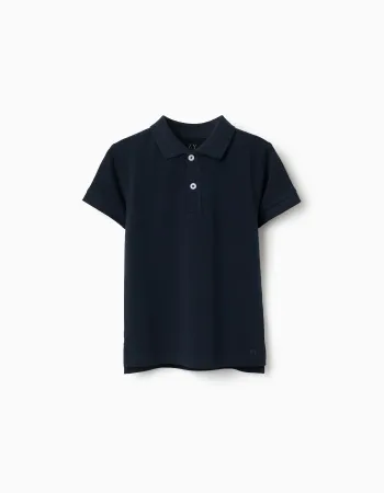 SS SHIRT PIQUE, DARK BLUE