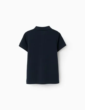 SS SHIRT PIQUE, DARK BLUE