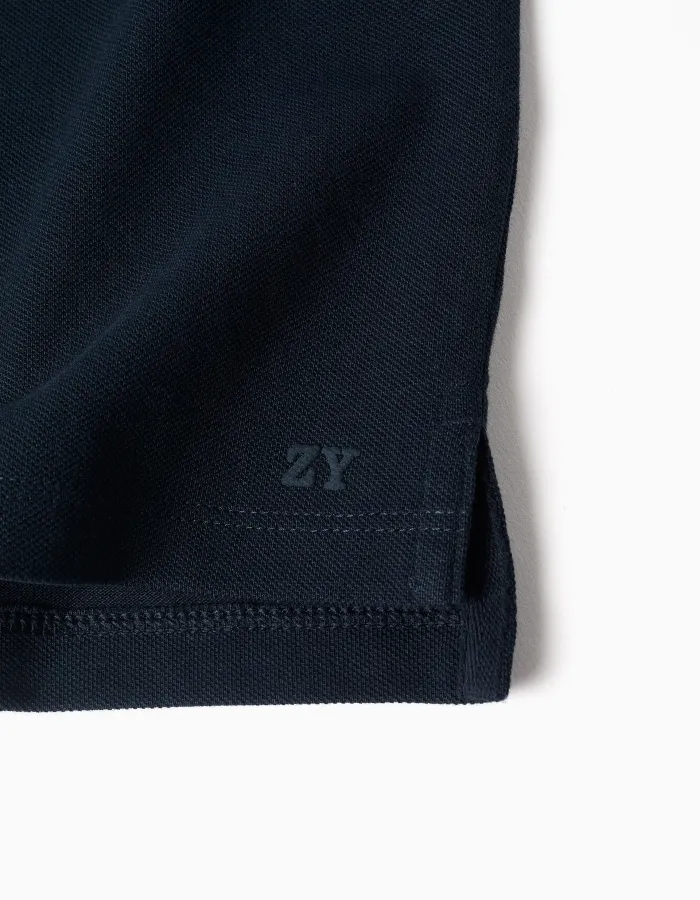 SS SHIRT PIQUE, DARK BLUE