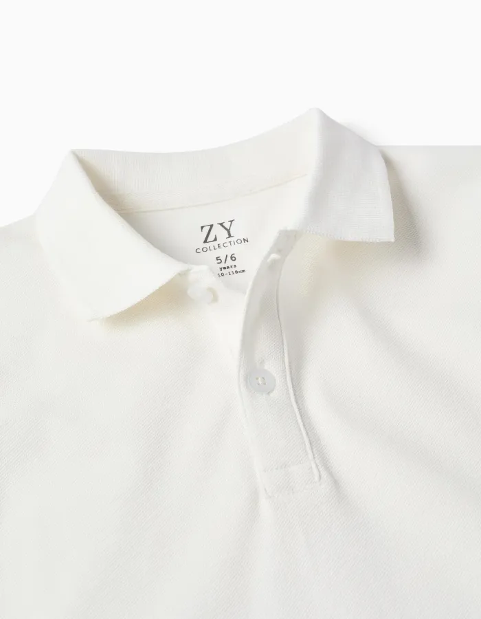 SS SHIRT PIQUE, WHITE