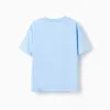 Cotton T-shirt with Banho de Mar print for boys, light blue