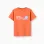 Cotton T-shirt with Banho de Mar print for boys, orange
