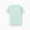 Cotton T-shirt with Peixinho do Mar print for boys, light green