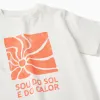 Cotton T-shirt with Sou do Sol print for boys, white/orange