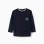 Long sleeve cotton T-shirt with print and pocket for boys, dark blue