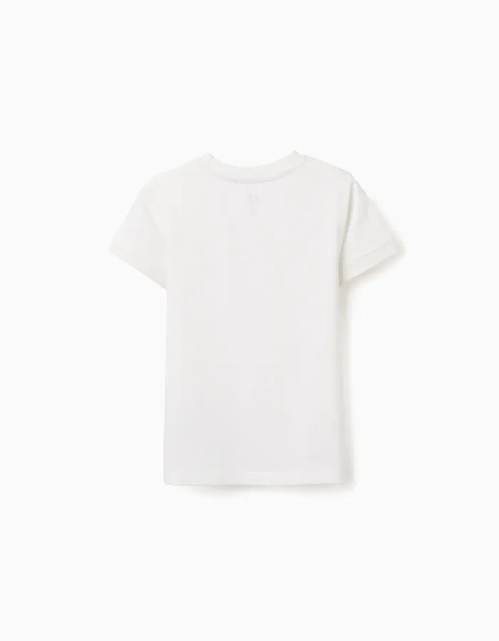 Cotton T-shirt with Aroma di Limone print for boys, white