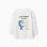 Long sleeve cotton T-shirt with Shapes print for boys, white