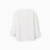 Long sleeve cotton T-shirt with Shapes print for boys, white