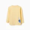 Long sleeve cotton T-shirt with Making Art print for boys, yellow