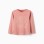 Long sleeve cotton T-shirt with Art and Nature print for girls, pink