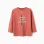 Long sleeve cotton T-shirt with Creative Eye print for boys, terracotta