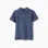 Cotton polo shirt with embossed lines B&S for boys, indigo