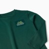 Long sleeve cotton T-shirt with Clay Horse print for boys, green