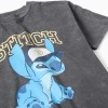 Cotton T-shirt with Stitch print for children, dark grey