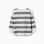 Long sleeve cotton T-shirt with stripes and print for boys, white/green