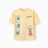 Cotton T-shirt with Minecraft prints for boys, yellow
