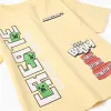 Cotton T-shirt with Minecraft prints for boys, yellow