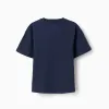 Cotton T-shirt with Super Mario print for boys, navy blue