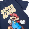 Cotton T-shirt with Super Mario print for boys, navy blue