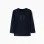 Long sleeve cotton T-shirt with ZY print for boys, navy blue