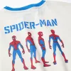 Long sleeve cotton T-shirt with Spider-Man prints for boys, white/blue