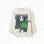 Long sleeve cotton T-shirt with Hulk embossed print for boys, white