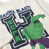 Long sleeve cotton T-shirt with Hulk embossed print for boys, white