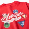 Long sleeve cotton T-shirt with Avengers prints for boys, red