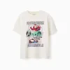 Cotton T-shirt with Avengers front print for boys, white