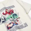 Cotton T-shirt with Avengers front print for boys, white