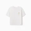 Cotton T-shirt with print Carolina Celas x Zippy for boys, white