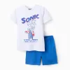 Short Cotton Pyjama for Boys 'Sonic', White/Blue