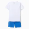Short Cotton Pyjama for Boys 'Sonic', White/Blue
