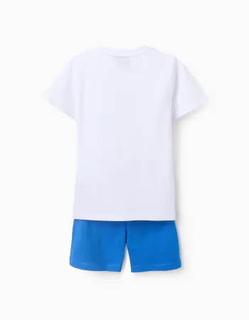 Short Cotton Pyjama for Boys 'Sonic', White/Blue