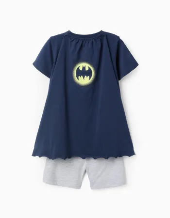 Cotton Pyjamas with Cape for Boys 'Batman', Blue/Grey