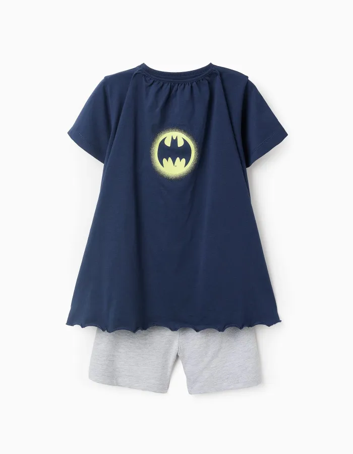 Cotton Pyjamas with Cape for Boys 'Batman', Blue/Grey