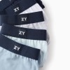 Pack of 5 Plain Briefs for Boys, Blue/White/Grey