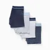 Pack of 4 Boxer Shorts for Boys 'Stripes', White/Grey/Blue