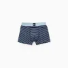 Pack of 4 Boxer Shorts for Boys 'Stripes', White/Grey/Blue