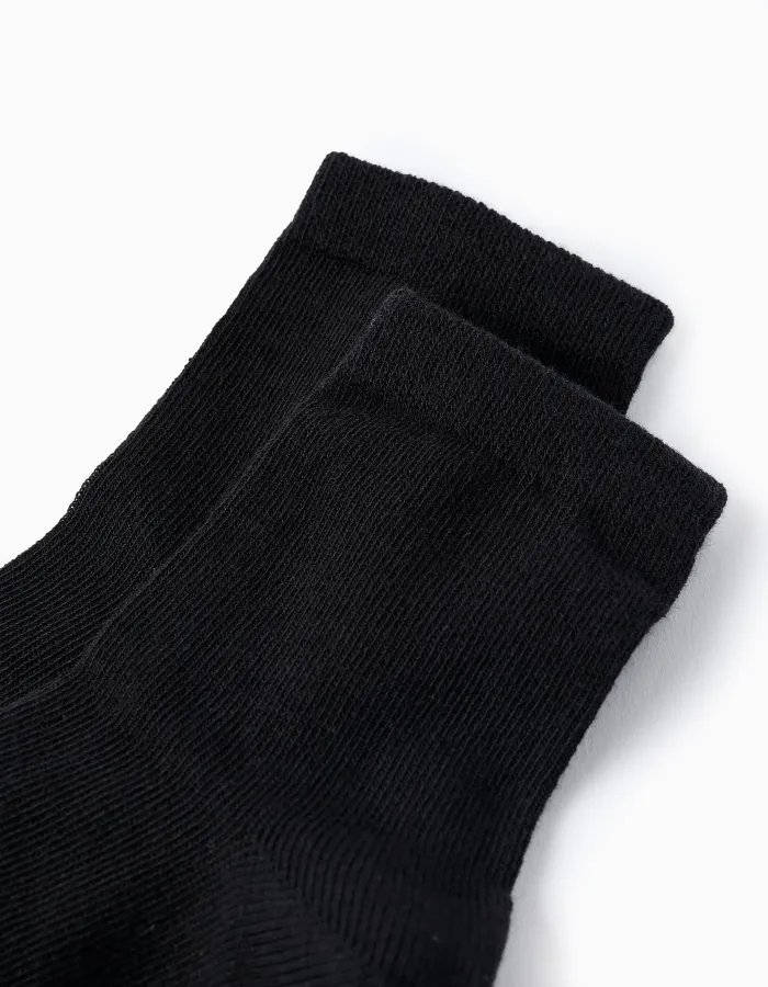 Pack of 2 Pairs of Plain Socks for Boys, Black