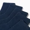 Pack of 5 Pairs of Plain Socks for Boys, Dark Blue