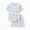Ribbed cotton pyjamas with alligator motif for boys, grey/green
