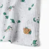 Ribbed cotton pyjamas with alligator motif for boys, grey/green