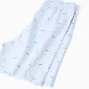 Short sleeve cotton pyjamas with alligator prints for boys, white