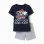 Short sleeve cotton pyjamas with Mario Kart print for boys, blue/grey
