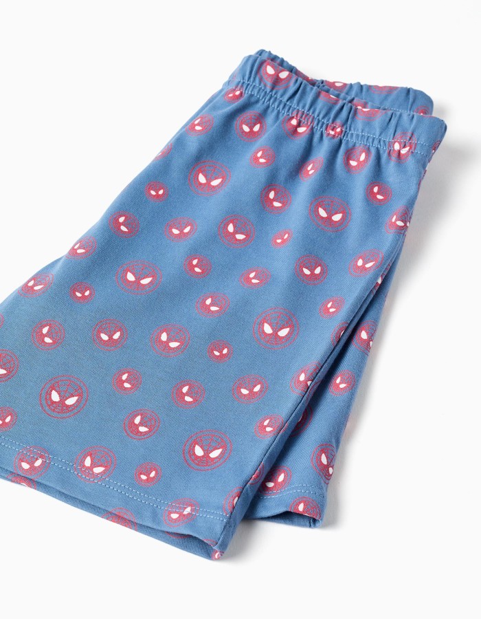 Short sleeve glow-in-the-dark pyjamas Spider-Man for boys, white/blue